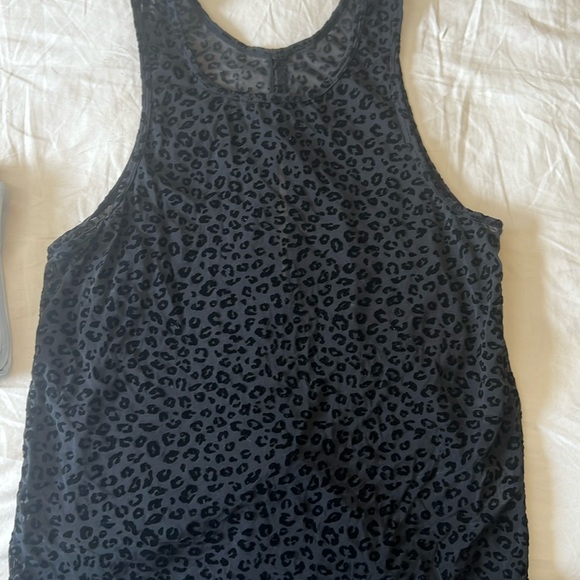 Fabletics Black Cheetah Print Sheer Tank. Size Medium. - Picture 1 of 2